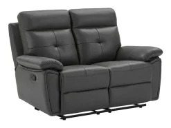 Vente-unique Relaxbanken Met Manuele Relaxfunctie-2-Zits-Relaxbank Van Grijs Leer Vineta