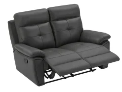 Vente-unique Relaxbanken Met Manuele Relaxfunctie-2-Zits-Relaxbank Van Grijs Leer Vineta