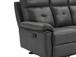 Vente-unique Relaxbanken Met Manuele Relaxfunctie-3-Zits-Relaxbank Van Grijs Leer Vineta