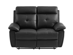 Vente-unique Relaxbanken Met Manuele Relaxfunctie-2-Zits-Relaxbank Van Zwart Leer Vineta