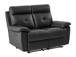 Vente-unique Relaxbanken Met Manuele Relaxfunctie-2-Zits-Relaxbank Van Zwart Leer Vineta