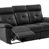 Vente-unique Relaxbanken Met Manuele Relaxfunctie-3-Zits-Relaxbank Van Zwart Leer Vineta