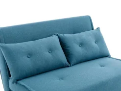 Vente-unique Klik-Klak En Bz Slaapbank-2-Zits-Slaapbank Van Blauwe Stof Uribia