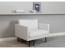 Vente-unique Aanbiedingen: Zitbank & Fauteuil-Zoom Fauteuil Lichtbeige.