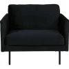 Vente-unique Aanbiedingen: Zitbank & Fauteuil-Zoom Fauteuil Velours Zwart.