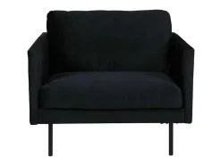 Vente-unique Aanbiedingen: Zitbank & Fauteuil-Zoom Fauteuil Velours Zwart.