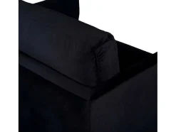 Vente-unique Aanbiedingen: Zitbank & Fauteuil-Zoom Fauteuil Velours Zwart.