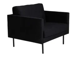 Vente-unique Aanbiedingen: Zitbank & Fauteuil-Zoom Fauteuil Velours Zwart.