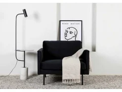 Vente-unique Aanbiedingen: Zitbank & Fauteuil-Zoom Fauteuil Velours Zwart.