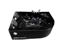 ELITESHOPPING Massagebad-Zwart Bubbelbad 170 X 115 Cm 15 Jets Voor 2 Personen Black Tulip