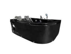 ELITESHOPPING Massagebad-Zwart Bubbelbad 170 X 115 Cm 15 Jets Voor 2 Personen Black Tulip