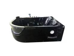 ELITESHOPPING Massagebad-Zwart Bubbelbad 180 X 120 Cm Chromotherapie 8 Jets Bluebell