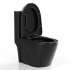 Vente-unique Staand Toilet-Zwarte Matte Wc Om Te Plaatsen Van Keramiek - Nagilam