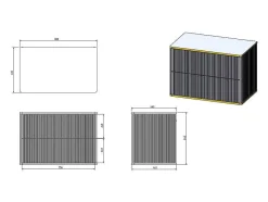Vente-unique Badkamermeubel Met Enkele Wastafel-Zwevend, Geribbeld Badkamermeubel Met Goudkleurige Randen En Opzetwastafel - Wit - 80 Cm - Keliza