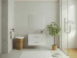 Vente-unique Wastafelmeubel-Zwevend Wastafelmeubel - Wit - 80 Cm - Kayla