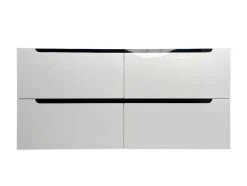 Vente-unique Dubbele Wastafel-Zwevend Wastafelmeubel Met Dubbel Inbouwbekken - Wit - 120 Cm - Selita